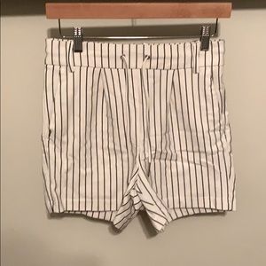 Pin striped high waisted shorts